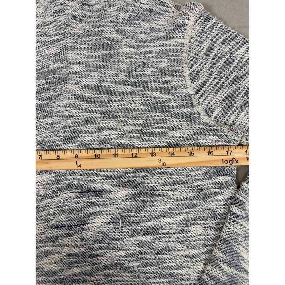 Unionbay‎ Womens Blue White Space Dye Marled Knit Pullover Hoodie BT83149 Medium
